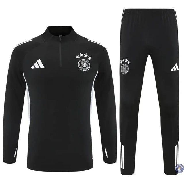 Survêtement d'entraînement demi-zip - Allemagne 2025/2026 - Noir/Blanc