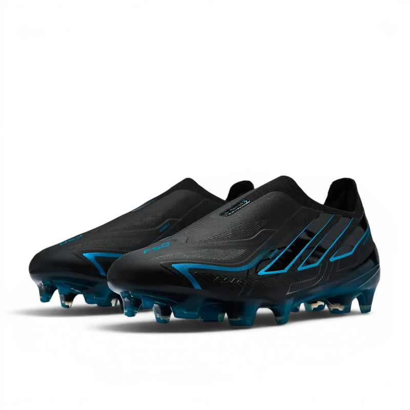 Adidas F50 Hyperfast Elite Laceless FG Immortal DNA - Noir/Lucid Ray Blue — visuel 1 sur 4