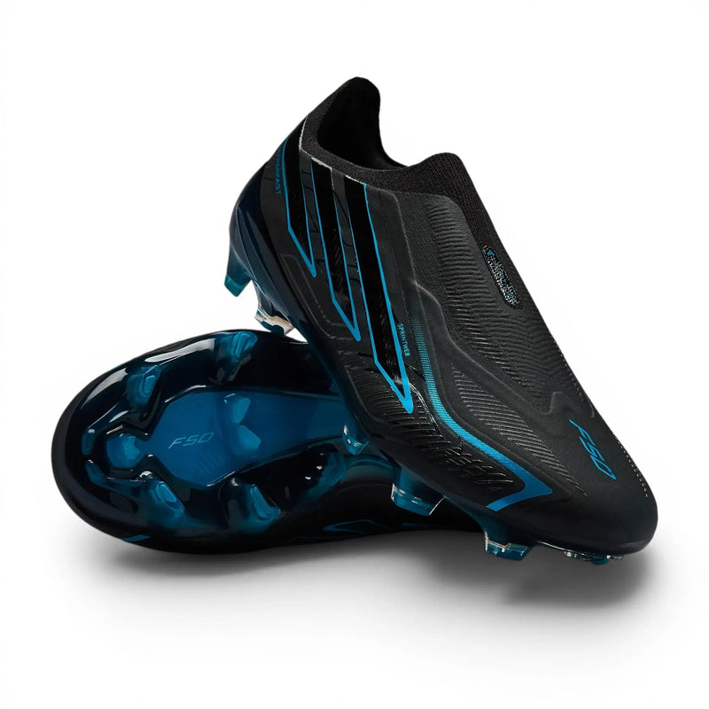 Adidas F50 Hyperfast Elite Laceless FG Immortal DNA - Noir/Lucid Ray Blue — visuel 2 sur 4