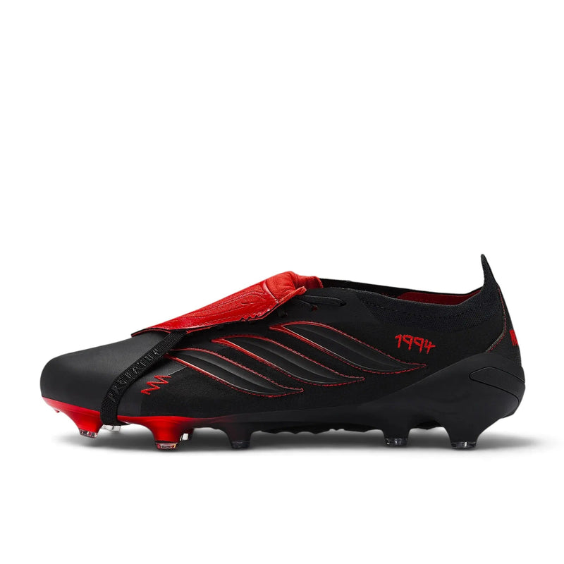 Adidas Predator 26 Elite Fold-over Tongue FG L-Tech - Noir/Rouge Vif — visuel 3 sur 4