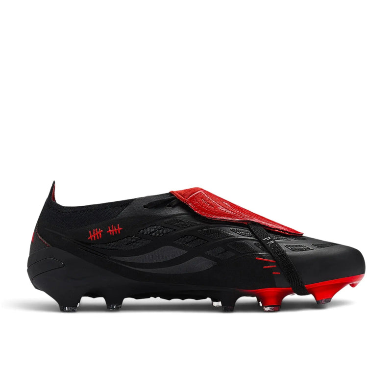 Adidas Predator 26 Elite Fold-over Tongue FG L-Tech - Noir/Rouge Vif — visuel 4 sur 4