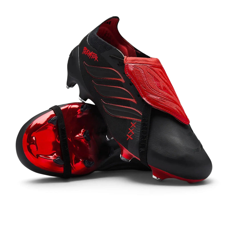 Adidas Predator 26 Elite Fold-over Tongue FG L-Tech - Noir/Rouge Vif — visuel 2 sur 4