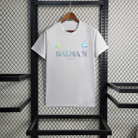 Maillot Real Madrid foot Balmain blanc 2023 2024