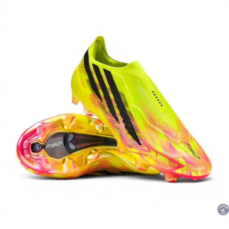 Adidas F50 Hyperfast Elite Laceless FG Too Light - Jaune/Noir/Solar Turquoise ÉDITION LIMITÉE — visuel 1 sur 4