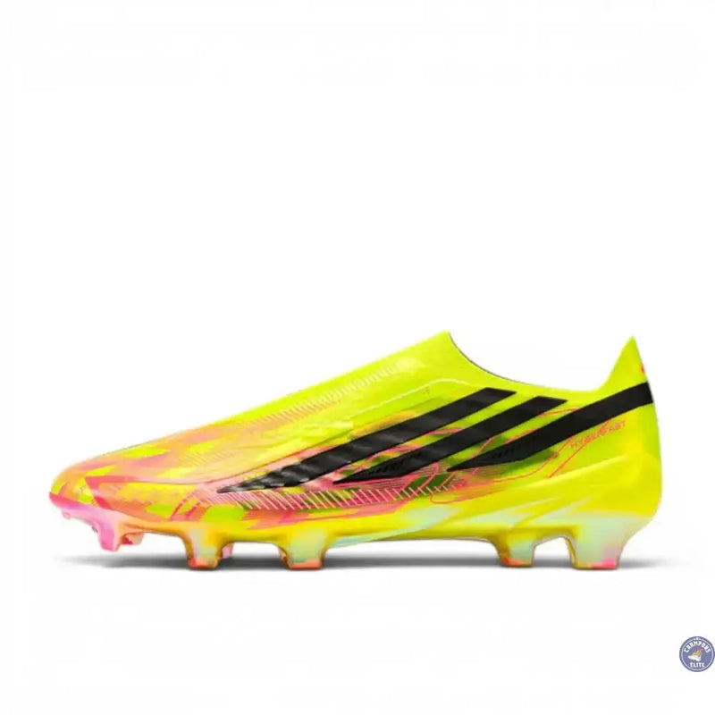 Adidas F50 Hyperfast Elite Laceless FG Too Light - Jaune/Noir/Solar Turquoise ÉDITION LIMITÉE — visuel 2 sur 4