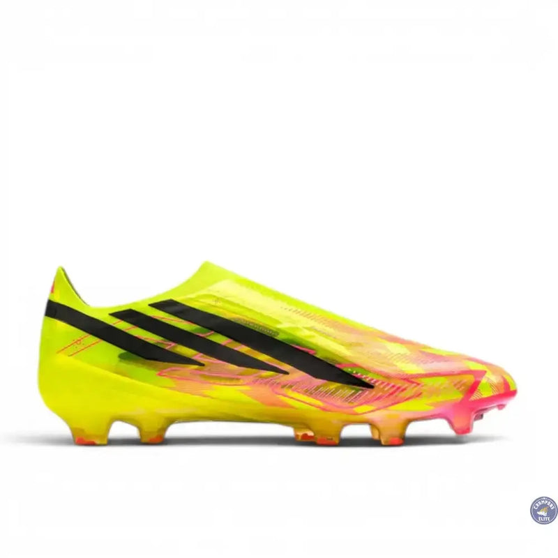 Adidas F50 Hyperfast Elite Laceless FG Too Light - Jaune/Noir/Solar Turquoise ÉDITION LIMITÉE — visuel 3 sur 4
