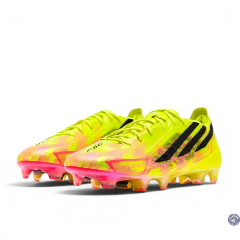 Adidas F50 Hyperfast Evo FG Too Light - Jaune/Noir/Solar Turquoise ÉDITION LIMITÉE — visuel 4 sur 4
