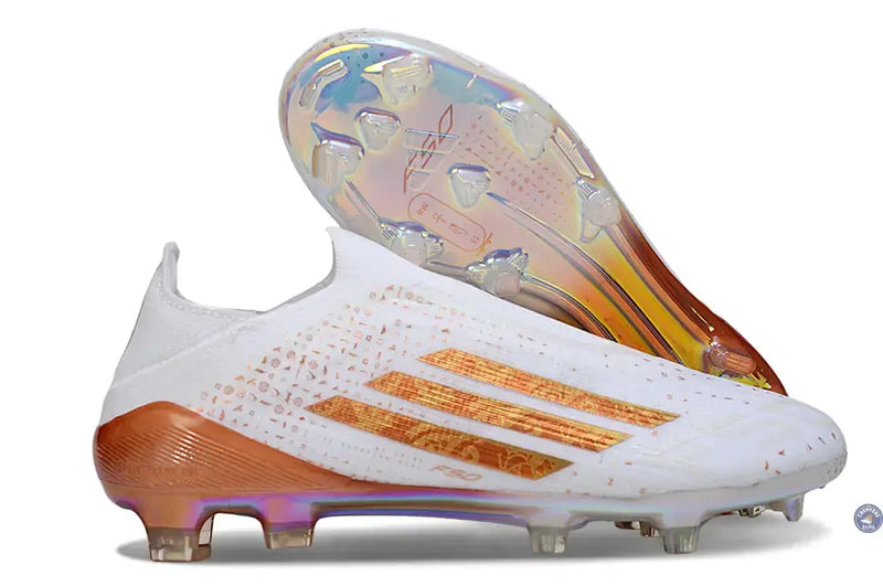 Adidas F50 Laceless Elite FG x Mohamed Salah AFCON - Blanc/Bronze Édition Limitée — visuel 3 sur 4