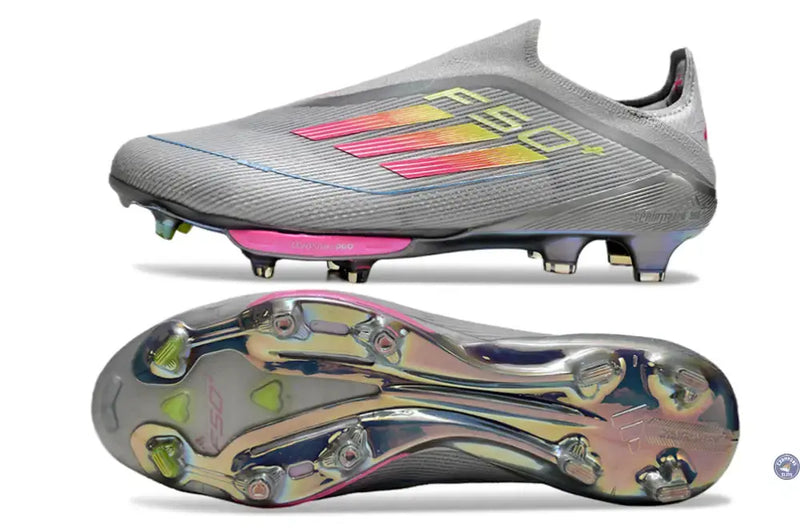 Adidas F50 + Laceless FG Concept Gris/Rose/Jaune — visuel 4 sur 4