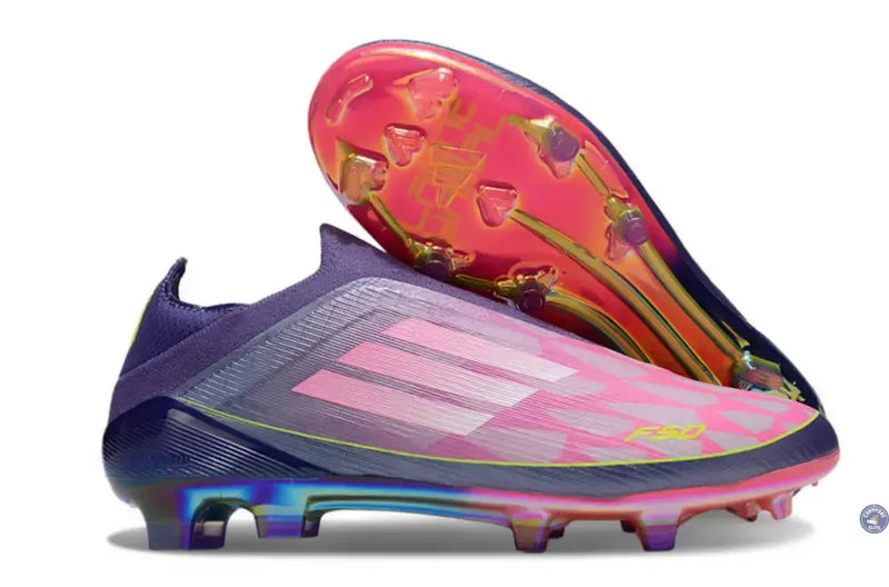Adidas F50 Laceless Lamine Yamal 2 - Violet/Rose/Jaune Fluo — visuel 3 sur 4