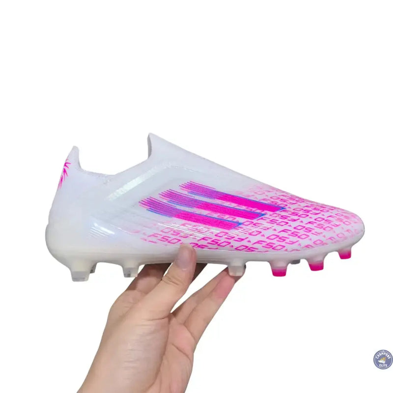 Adidas F50 Laceless Sparkfusion Elite FG/AG Trinity - Blanc/Rose — visuel 1 sur 4