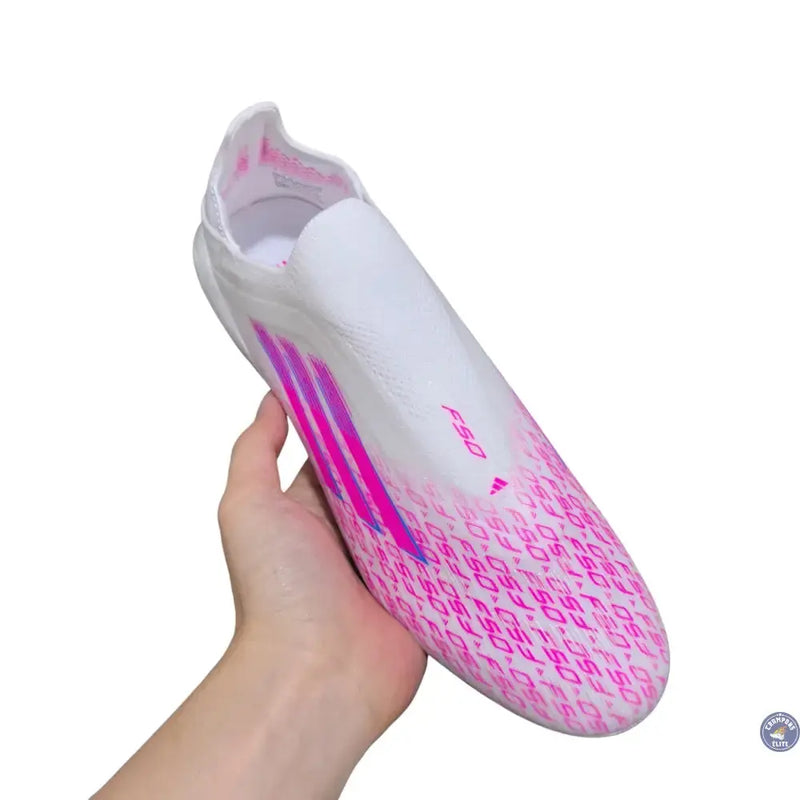 Adidas F50 Laceless Sparkfusion Elite FG/AG Trinity - Blanc/Rose — visuel 3 sur 4