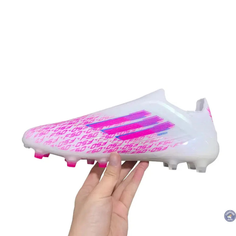 Adidas F50 Laceless Sparkfusion Elite FG/AG Trinity - Blanc/Rose — visuel 2 sur 4