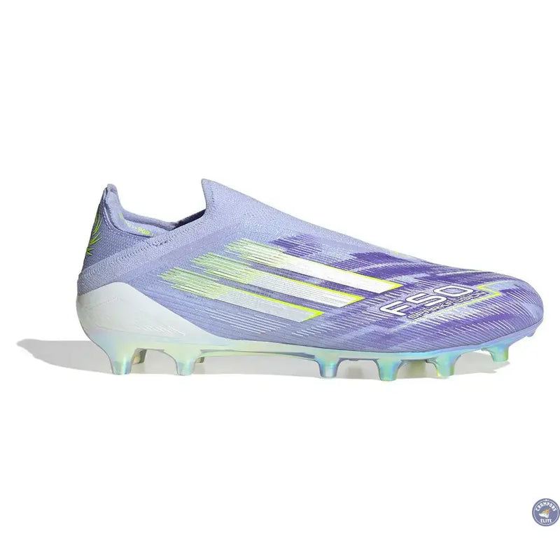 Adidas F50 Laceless Sparkfusion Elite Low Cut FG Radiant Blaze - Violet/Vert — visuel 1 sur 4