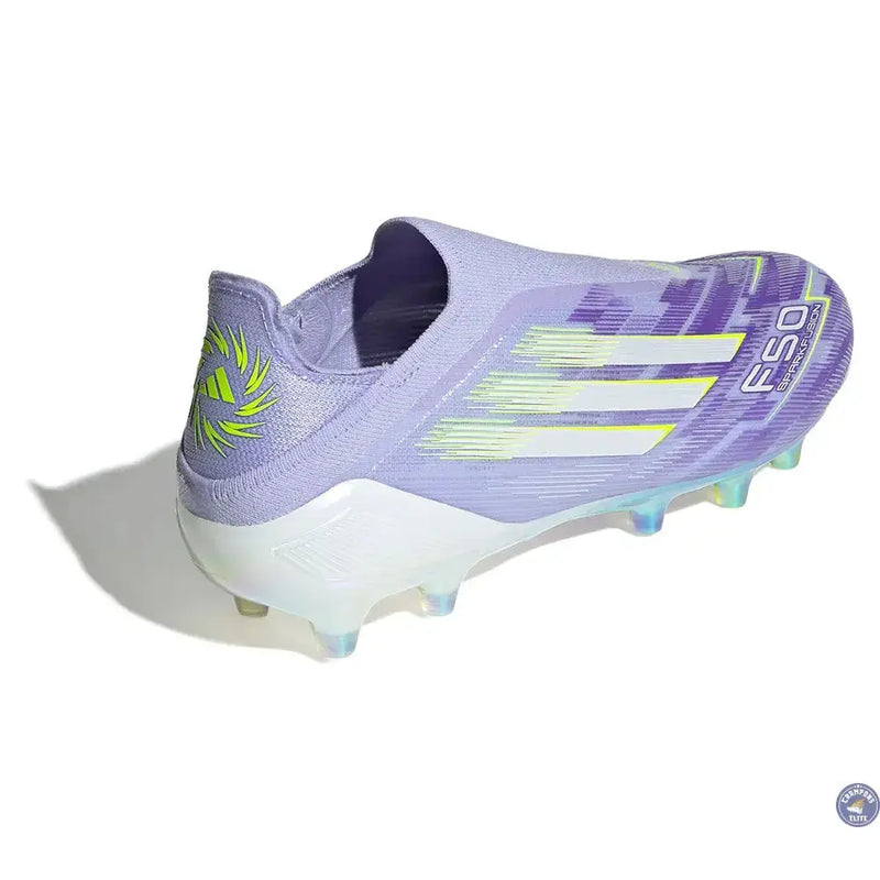 Adidas F50 Laceless Sparkfusion Elite Low Cut FG Radiant Blaze - Violet/Vert — visuel 4 sur 4