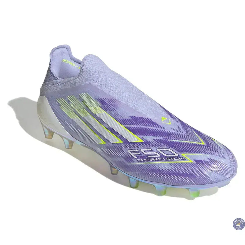 Adidas F50 Laceless Sparkfusion Elite Low Cut FG Radiant Blaze - Violet/Vert — visuel 2 sur 4
