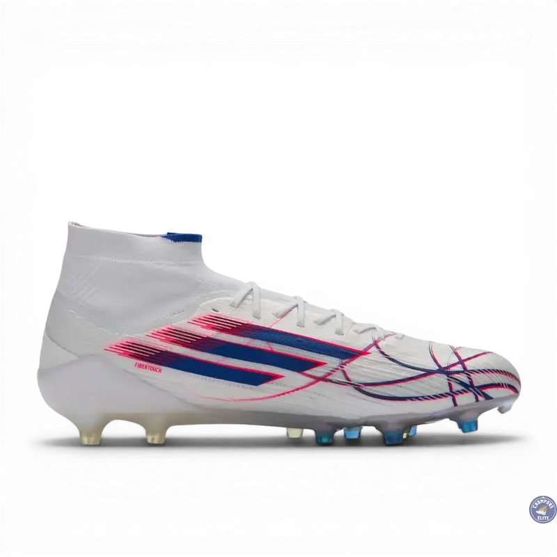 Adidas F50 Sparkfusion Mid Cut Lacets FG - Blanc/Bleu/Rouge — visuel 3 sur 4