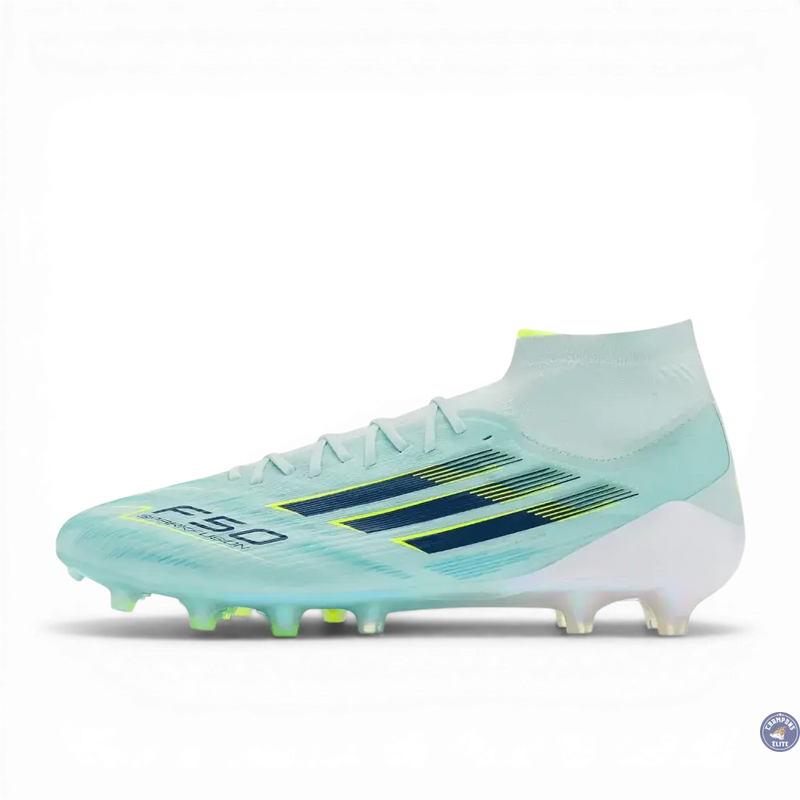 Adidas F50 Sparkfusion Mid Cut Lacets FG - Turquoise/Bleu Marine/Blanc — visuel 4 sur 4