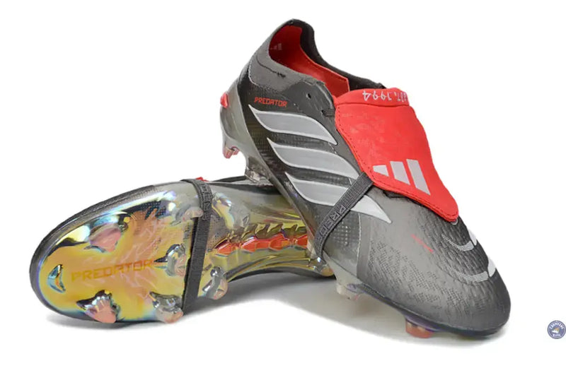 Adidas Predator 26 Elite Fold-over Tongue FG - Gris/Rouge/Blanc — visuel 1 sur 4