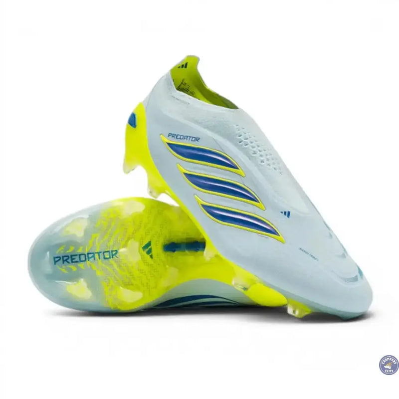 Adidas Predator 26 Elite Laceless FG Ice Cold Precision - Crystal Sky/Ray Blue/Jaune — visuel 1 sur 4