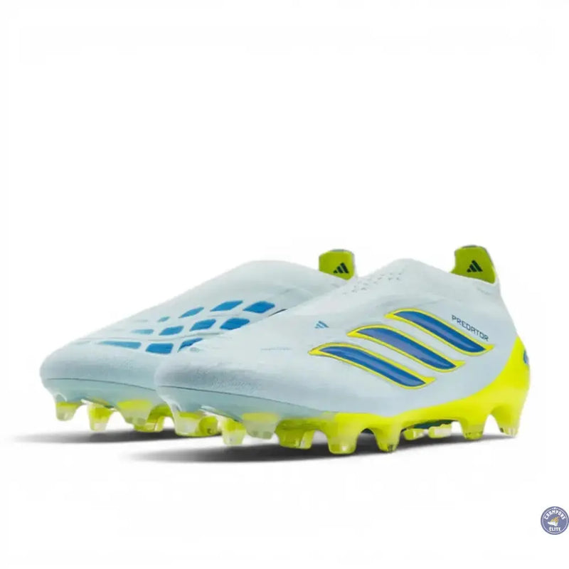 Adidas Predator 26 Elite Laceless FG Ice Cold Precision - Crystal Sky/Ray Blue/Jaune — visuel 4 sur 4
