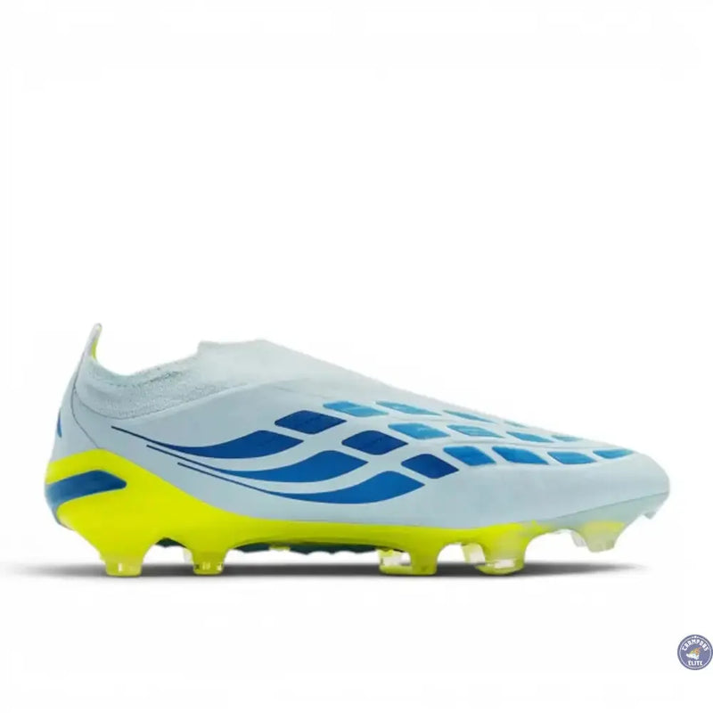 Adidas Predator 26 Elite Laceless FG Ice Cold Precision - Crystal Sky/Ray Blue/Jaune — visuel 3 sur 4