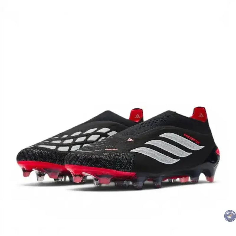 Adidas Predator 26 Elite Laceless FG Immortal DNA - Noir/Blanc/Lucid Red — visuel 4 sur 4