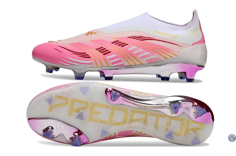 Adidas Predator Elite Laceless FG - Rose/Blanc/Or — visuel 1 sur 4