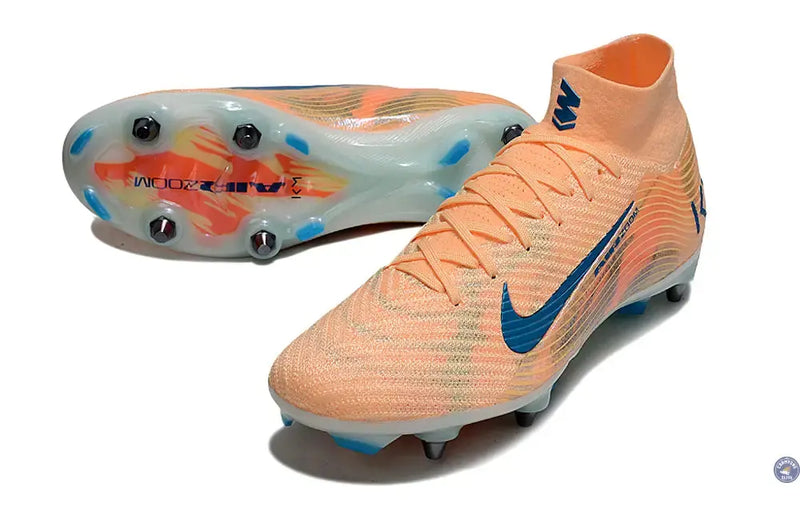Air Zoom Mercurial Superfly 10 SG Kylian Mbappe - Orange/Bleu turquoise SG — visuel 1 sur 4