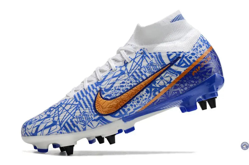 Air Zoom Mercurial Superfly 9 SG-PRO CR7 Personal Edition - Blanc/Cuivré/Bleu — visuel 4 sur 4