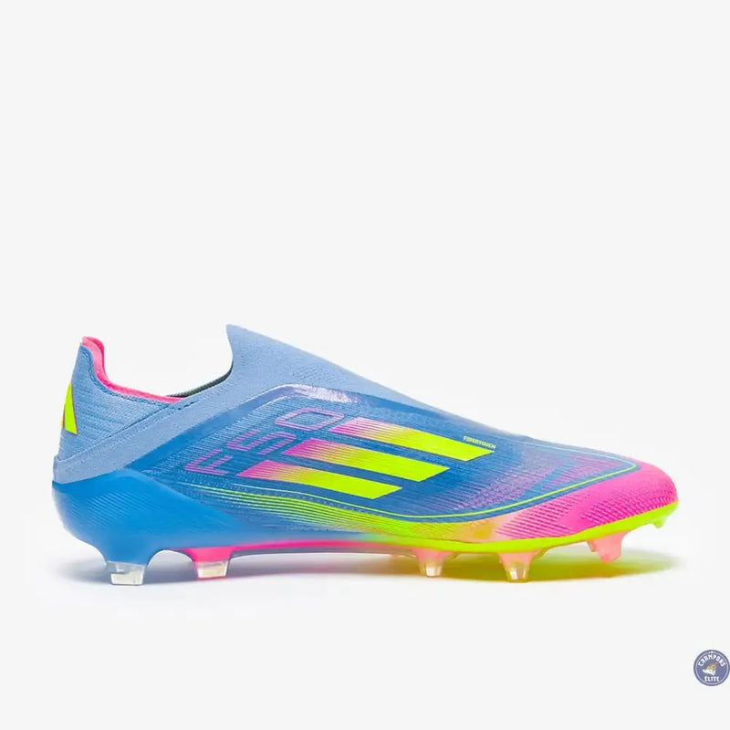 F50 Elite Laceless FG Celestial Victory - Blue Fusion/Lucid Lemon/Lucid Pink — visuel 4 sur 4