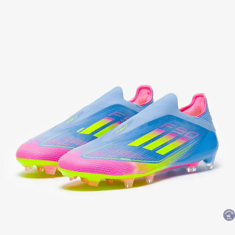 F50 Elite Laceless FG Celestial Victory - Blue Fusion/Lucid Lemon/Lucid Pink — visuel 2 sur 4