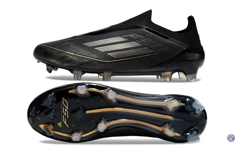 F50 Elite Laceless FG Dark Spark - Noir/Argenté/Doré — visuel 3 sur 4