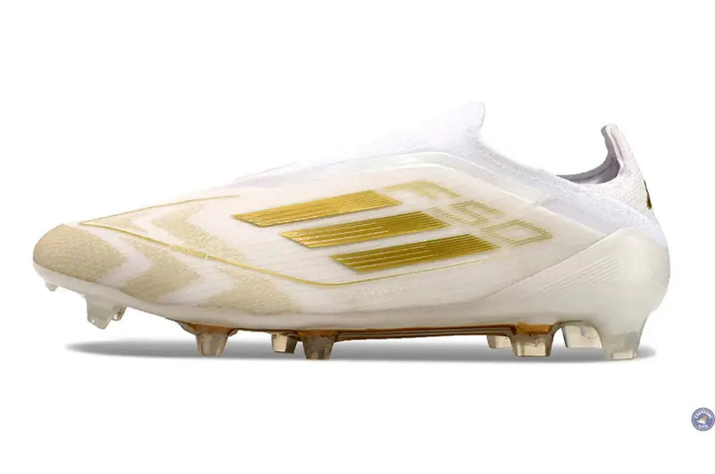 F50 Elite Laceless FG Day Spark - Blanc/Doré/Blanc — visuel 4 sur 4
