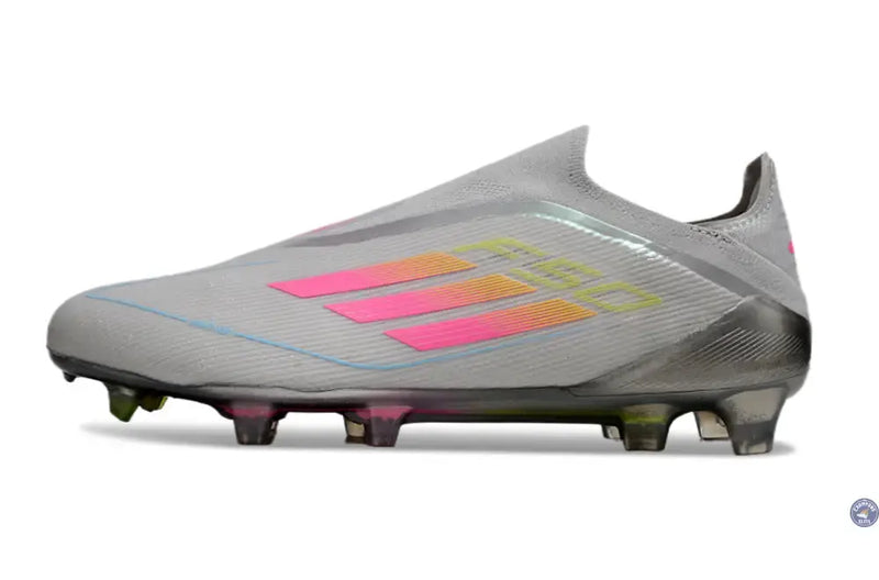 F50 Elite Laceless FG Gris/Rose/Jaune — visuel 2 sur 4