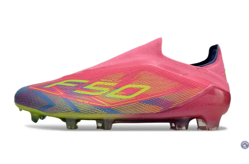 F50 Elite Laceless FG Mystic Victory - Lucid Pink/Lucid Lemon/Blue Fusion — visuel 4 sur 4