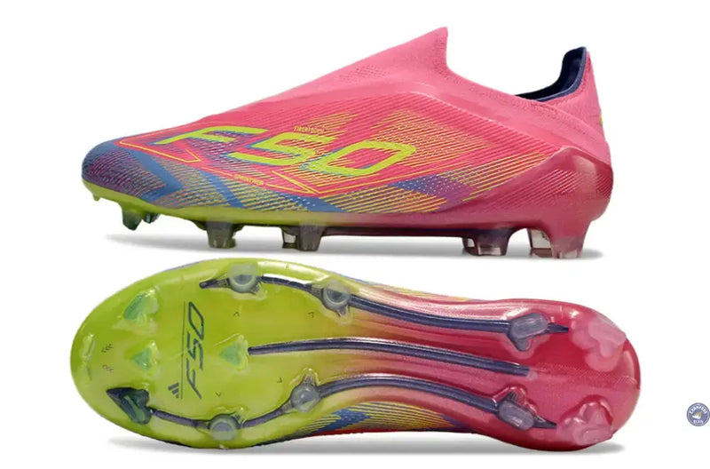F50 Elite Laceless FG Mystic Victory - Lucid Pink/Lucid Lemon/Blue Fusion — visuel 2 sur 4