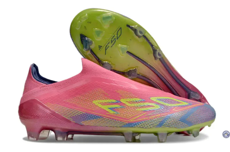 F50 Elite Laceless FG Mystic Victory - Lucid Pink/Lucid Lemon/Blue Fusion — visuel 1 sur 4