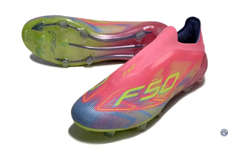F50 Elite Laceless FG Mystic Victory - Lucid Pink/Lucid Lemon/Blue Fusion — visuel 3 sur 4