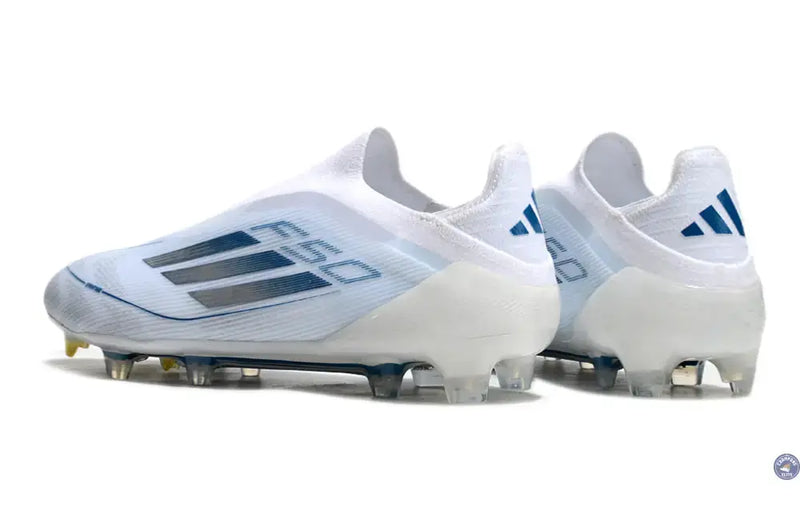 F50 Elite Laceless FG Polar Victory - Blanc/Argenté/Bleu — visuel 4 sur 4