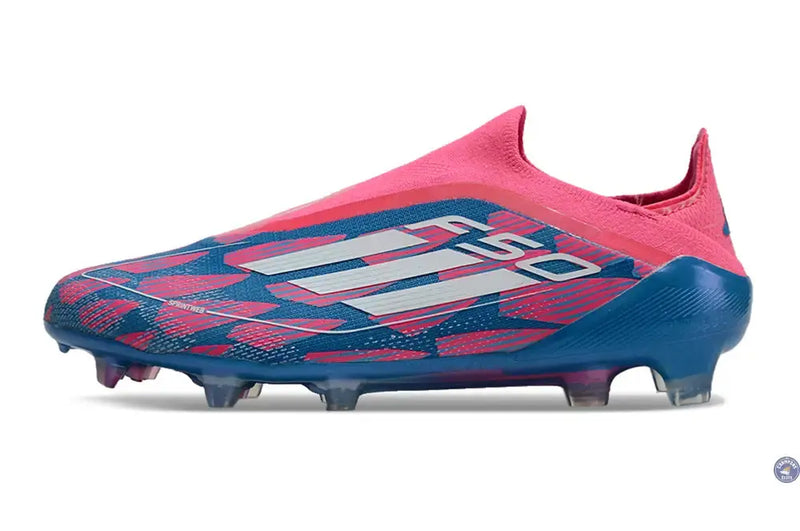 F50 Elite Laceless FG Reemergence - Bleu/Blanc/Rose — visuel 4 sur 4