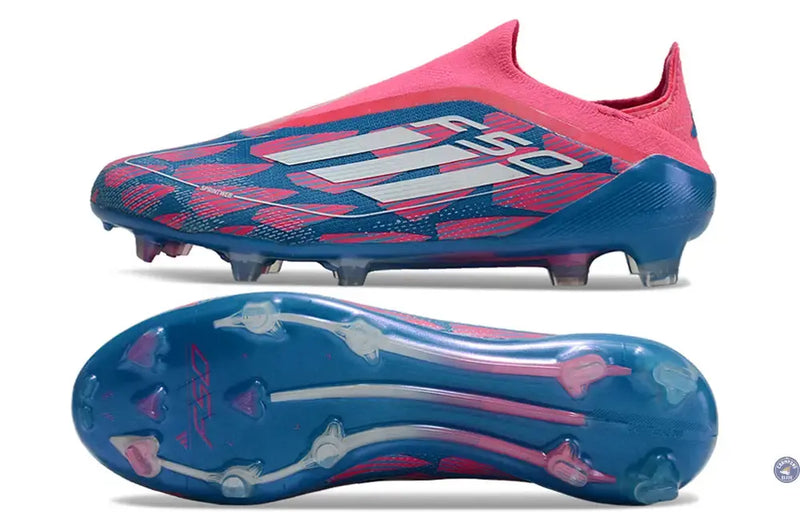 F50 Elite Laceless FG Reemergence - Bleu/Blanc/Rose — visuel 3 sur 4