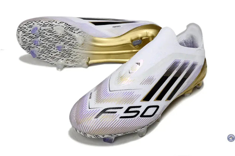 F50 Elite Laceless FG Road to Glory - Blanc/Noir/Doré — visuel 2 sur 4