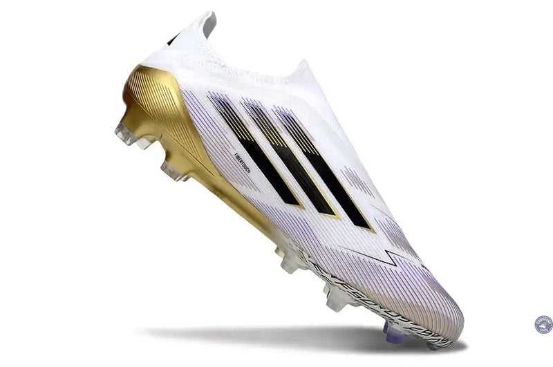 F50 Elite Laceless FG Road to Glory - Blanc/Noir/Doré — visuel 3 sur 4