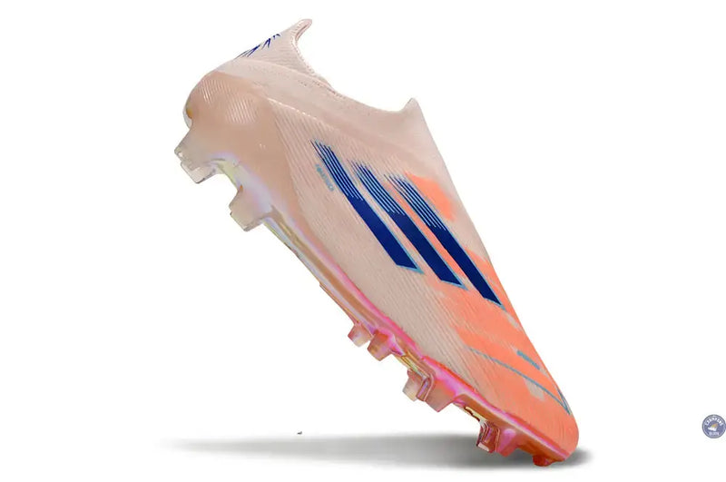 F50 Elite Laceless FG Spark Fusion - Beige/Orange/Bleu — visuel 3 sur 4