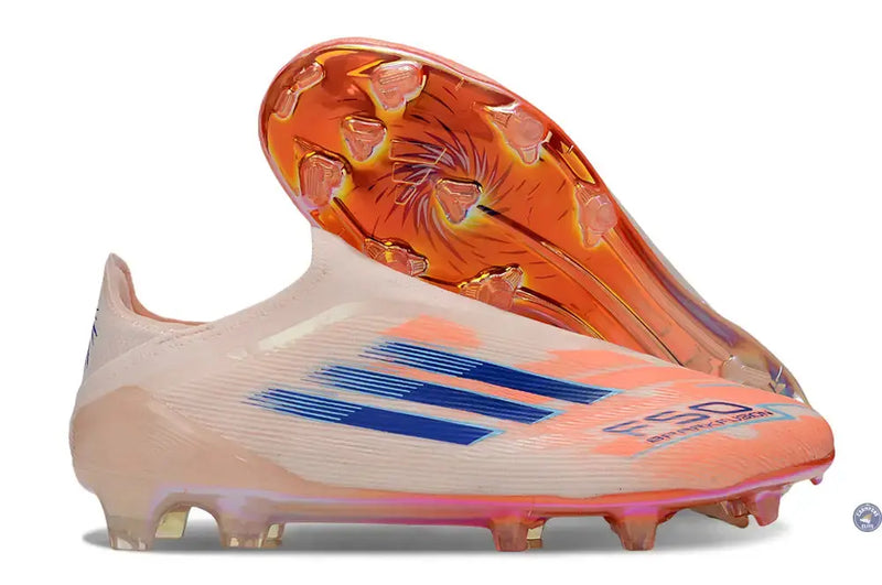 F50 Elite Laceless FG Spark Fusion - Beige/Orange/Bleu — visuel 1 sur 4