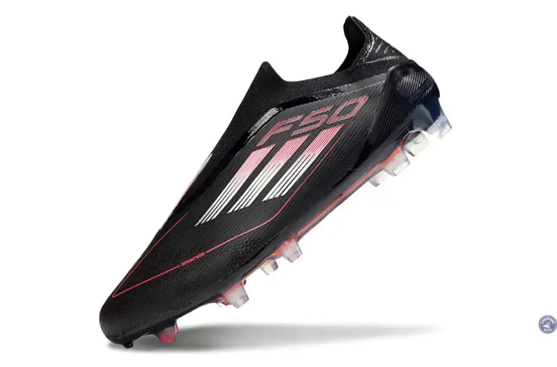 F50 Elite Laceless FG Stealth Victory - Noir/Argenté/Lucid Red — visuel 4 sur 4