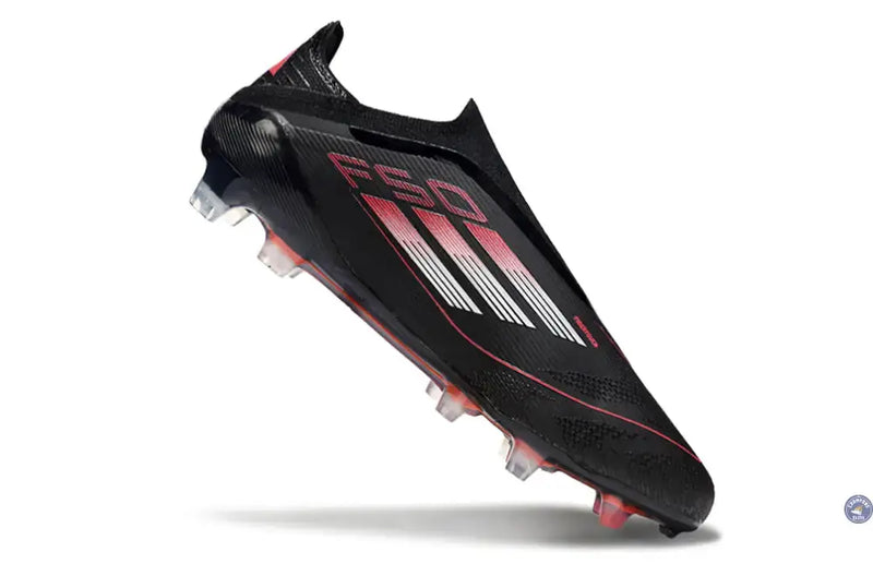 F50 Elite Laceless FG Stealth Victory - Noir/Argenté/Lucid Red — visuel 3 sur 4