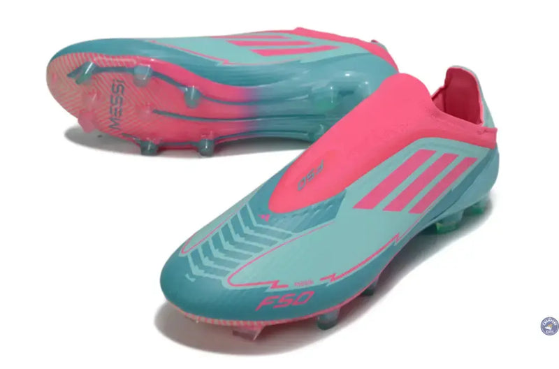 F50 Elite Laceless La Vida Tropical FG - Bleu/Bleu Turquoise/Rose — visuel 2 sur 4