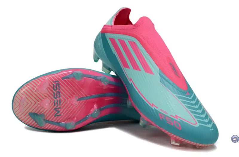 F50 Elite Laceless La Vida Tropical FG - Bleu/Bleu Turquoise/Rose — visuel 3 sur 4